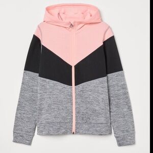 H&M hooded long sleeve fleece jacket